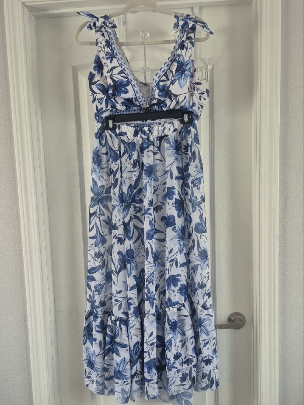 Blue Floral One-Piece Womens  Swim Suit - Picture 4 of 4